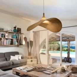 Summer Wave - Κρεμαστό Μονόφωτο E27 Boho Μπαμπού Φυσικό Πλέγμα - Μ53 x Π53 x Υ30cm (Thumb 10)
