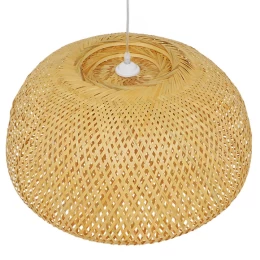 Sunset Net - Κρεμαστό Μονόφωτο E27 Boho Μπαμπού Φυσικό Πλέγμα - Μ60 x Π60 x Υ30cm (Thumb 5)