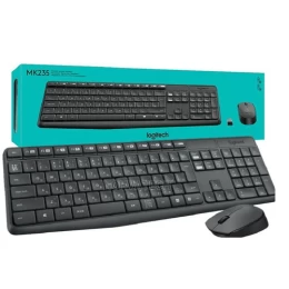 Logitech MK235 - Ασύρματο Σετ Πληκτρολόγιο & Ποντίκι USB - Αγγλικό US - Μαύρο (Thumb 1)