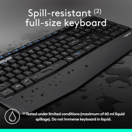 Logitech MK345 - Ασύρματο Σετ Πληκτρολόγιο & Ποντίκι USB - Αγγλικό US - Μαύρο (Thumb 8)