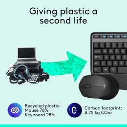Logitech MK345 - Ασύρματο Σετ Πληκτρολόγιο & Ποντίκι USB - Αγγλικό US - Μαύρο (Thumb 9)