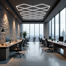 LumenWeave - Διακοσμητικό LED Φωτιστικό Πάνελ Οροφής Πολυγωνικού Σχεδιασμού με Εσωτερικά Μ (Thumb 6)