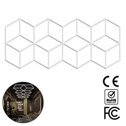 GeoGlow - Διακοσμητικό LED Φωτιστικό Πάνελ Οροφής Πολυγωνικού Σχεδιασμού με Εσωτερικά Μοτί (Thumb 1)