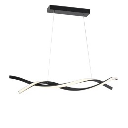 VenCore Duo Wave 6089-20004 - Μοντέρνο Κρεμαστό Φωτιστικό Οροφής Δίφωτο LED 54W Μαύρο Αλου (Thumb 1)
