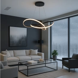 VenCore Infinity 6089-20001 - Μοντέρνο Κρεμαστό Φωτιστικό Οροφής LED 72W Μαύρο Αλουμίνιο Φ (Thumb 5)