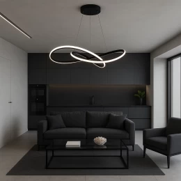 VenCore Infinity 6089-20001 - Μοντέρνο Κρεμαστό Φωτιστικό Οροφής LED 72W Μαύρο Αλουμίνιο Φ (Thumb 8)