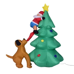 VenCore 8979-10004 - Santa Claus With Dog and Tree 1.8m - Χριστουγεννιάτικη Φιγούρα Φουσκω (Thumb 1)