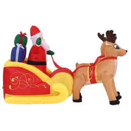 VenCore 8979-10005 - Santa Claus With Sleigh and Reindeers 1.8m - Χριστουγεννιάτικη Φιγούρ (Thumb 3)