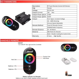VenCore 6613-10006 - RGB Controller 12-24V 216-432W with RF Remote - Ασύρματο Controller R (Thumb 5)