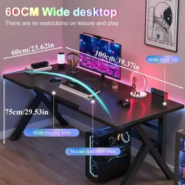 VenCore 2730-10002 - Gaming Desk 140x60x75cm Black - Μοντέρνο Γραφείο Gaming VenCore Μοριο (Thumb 5)