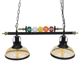 VenCore Billiardo II 6089-10041 - Φωτιστικό Οροφής Δίφωτο Κρεμαστό Μαύρο Μεταλλικό και Μελ (Thumb 3)