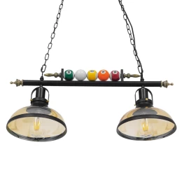 VenCore Billiardo II 6089-10041 - Φωτιστικό Οροφής Δίφωτο Κρεμαστό Μαύρο Μεταλλικό και Μελ (Thumb 4)