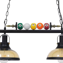 VenCore Billiardo II 6089-10041 - Φωτιστικό Οροφής Δίφωτο Κρεμαστό Μαύρο Μεταλλικό και Μελ (Thumb 5)