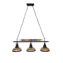 VenCore Billiardo III 6089-10042 - Φωτιστικό Οροφής Τρίφωτο Κρεμαστό Μαύρο Μεταλλικό και Μ (Thumb 1)