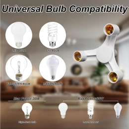 VenCore 6373-10014 - 3xE27 Bulb Adaptor 3x60W Max - Αντάπτορας - Μετατροπέας από 1xE27 σε  (Thumb 3)