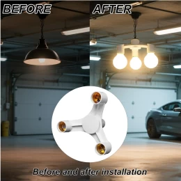 VenCore 6373-10014 - 3xE27 Bulb Adaptor 3x60W Max - Αντάπτορας - Μετατροπέας από 1xE27 σε  (Thumb 4)