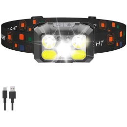 VenCore 2370-10004 - Head Flashlight 8 Mode & Move Sensor - Φακός Κεφαλής LED Επαναφορτιζό (Thumb 1)