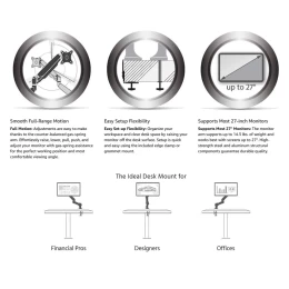 VenCore 2624-10001 - Single Monitor 13-32 Inch Adjustable Desk Mount - Βραχίονας Γραφείου  (Thumb 8)