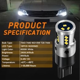 VenCore 3216-10176 - T20 7443 CanBus Gen4 - Λάμπα LED για Βάση T20 7443 CanBus Gen4 18 SMD (Thumb 2)