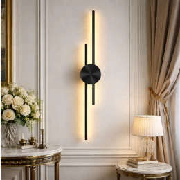 VenCore Aurex Black 6093-20106 - Μοντέρνο Επιτοίχιο Φωτιστικό Απλίκα LED 60CM 12W Μαύρο Αλ (Thumb 2)