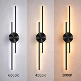 VenCore Aurex Black 6093-20106 - Μοντέρνο Επιτοίχιο Φωτιστικό Απλίκα LED 60CM 12W Μαύρο Αλ (Thumb 3)