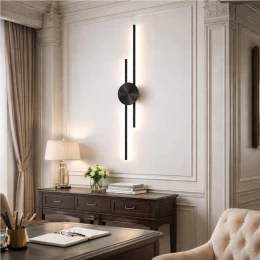 VenCore Aurex Black 6093-20106 - Μοντέρνο Επιτοίχιο Φωτιστικό Απλίκα LED 60CM 12W Μαύρο Αλ (Thumb 4)