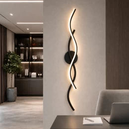 VenCore Serelis Black 6093-20142 - Μοντέρνο Επιτοίχιο Φωτιστικό Απλίκα LED 80CM 14W Μαύρο  (Thumb 5)
