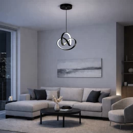 VenCore Loop Black 6089-20006 - Μοντέρνο Κρεμαστό Φωτιστικό Οροφής LED 18W Μαύρο Αλουμίνιο (Thumb 6)
