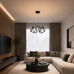 VenCore Nuvia Black 7741-20031 - Μοντέρνο Κρεμαστό Φωτιστικό Οροφής LED 45W Μαύρο Αλουμίνι (Thumb 2)