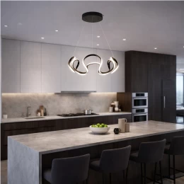 VenCore Nuvia Black 7741-20031 - Μοντέρνο Κρεμαστό Φωτιστικό Οροφής LED 45W Μαύρο Αλουμίνι (Thumb 4)