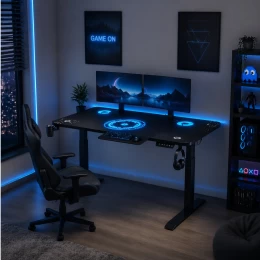 VenCore 2730-10007 - Gaming Desk Adjustable 120x60x72-112cm Black - Μοντέρνο Γραφείο Ρυθμι (Thumb 2)