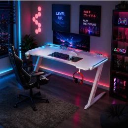 VenCore 2730-10010 - Gaming Desk 140x60x74cm White - Μοντέρνο Γραφείο Gaming VenCore Μοριο (Thumb 2)