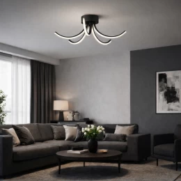 VenCore Vento Black 7741-20046 - Μοντέρνο Φωτιστικό Οροφής Πλαφονιέρα LED 45W Μαύρο Αλουμί (Thumb 2)