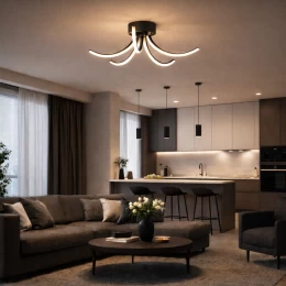 VenCore Vento Black 7741-20046 - Μοντέρνο Φωτιστικό Οροφής Πλαφονιέρα LED 45W Μαύρο Αλουμί (Thumb 7)