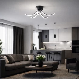 VenCore Vento Silver 7741-20047 - Μοντέρνο Φωτιστικό Οροφής Πλαφονιέρα LED 45W Ασημί Αλουμ (Thumb 5)