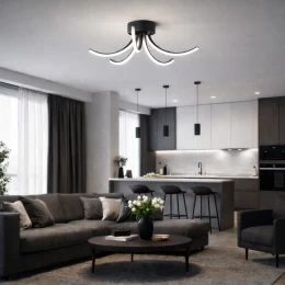 VenCore Vento Silver 7741-20047 - Μοντέρνο Φωτιστικό Οροφής Πλαφονιέρα LED 45W Ασημί Αλουμ (Thumb 6)
