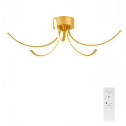 VenCore Vento Gold 7741-20048 - Μοντέρνο Φωτιστικό Οροφής Πλαφονιέρα LED 45W Χρυσό Αλουμίν (Thumb 1)