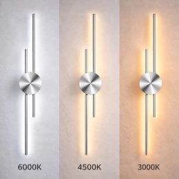 VenCore Aurex Silver 6093-20108 - Μοντέρνο Επιτοίχιο Φωτιστικό Απλίκα LED 60CM 12W Ασημί Α (Thumb 3)