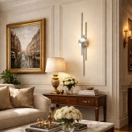 VenCore Stravon Silver 6093-20112 - Μοντέρνο Επιτοίχιο Φωτιστικό Απλίκα LED 60CM 12W Ασημί (Thumb 2)