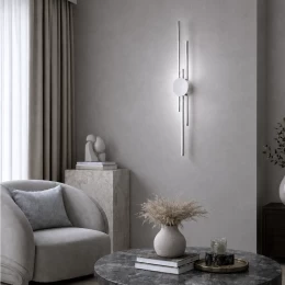 VenCore Stravon Silver 6093-20112 - Μοντέρνο Επιτοίχιο Φωτιστικό Απλίκα LED 60CM 12W Ασημί (Thumb 4)