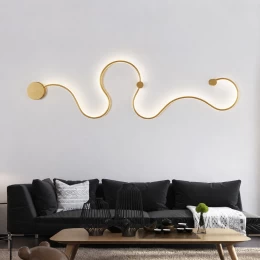 VenCore Nexora Gold 6093-20079 - Μοντέρνο Επιτοίχιο Φωτιστικό Απλίκα LED 38W Χρυσό Αλουμίν (Thumb 6)