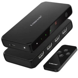  Lemorele G99 HDMI Switch 3-σε-1 με Τηλεχειριστήριο (4K@30Hz/HDMI 2.0/USB-C Τροφοδοσία) Bl (Thumb 1)