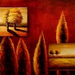 Πίνακας Ζωγραφικής σε Ξύλο 3D Art - Σκούρα Δέντρα 3D  -  B     160 X 60 (Thumb 1)