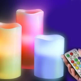 ΑΡΩΜΑΤΙΚΑ ΚΕΡΙΑ LED ΜΕ ΤΗΛΕΧΕΙΡΗΣΤΗΡΙΟ (ΣΕΤ 3 ΤΕΜΑΧΙΩΝ) (Thumb 2)