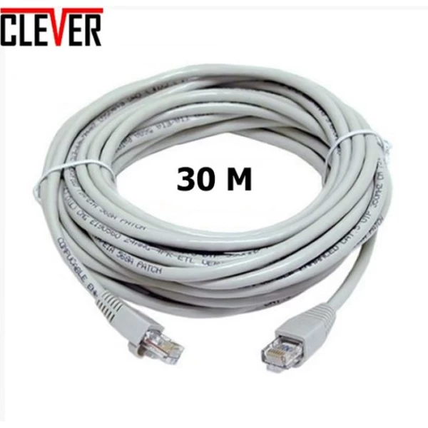 Καλώδιο δικτύου Ethernet CAT5E 30μ - Εσωτερικού + Εξωτερικού Χώρου με φις RG 45 ΟΕΜ (Previ