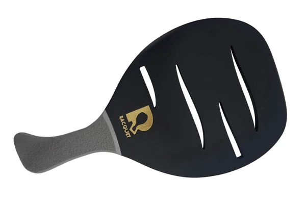 Ρακέτα Παραλίας RACQUET Μαύρη με Σχισμές και Γκρί Λοξή λαβή (Preview 1)