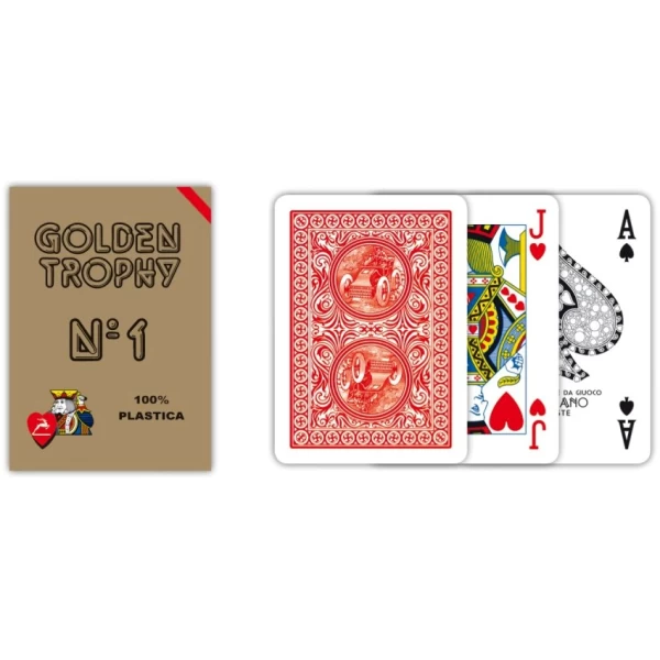 Τράπουλα Modiano Golden Trophy 4 Index Κόκκινη  (Preview 1)