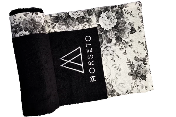 Πετσέτα Θαλάσσης MORSETO Luxury Black Floral 145 x 80cm (Preview 1)
