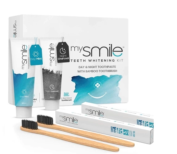 MySmile Day & Night kit 2 οδοντόκρεμες 60ml και 2 Bamboo Οδοντόβουρτσες Eco Masters (Previ