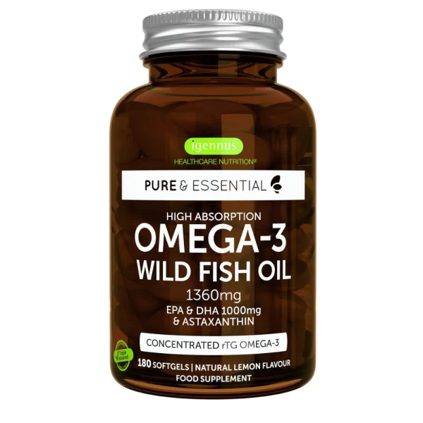 Λιπαρά Ωμέγα 3 & EPA & DHA 1000mg & Astaxanthin iGennus 180 caps (Preview 1)
